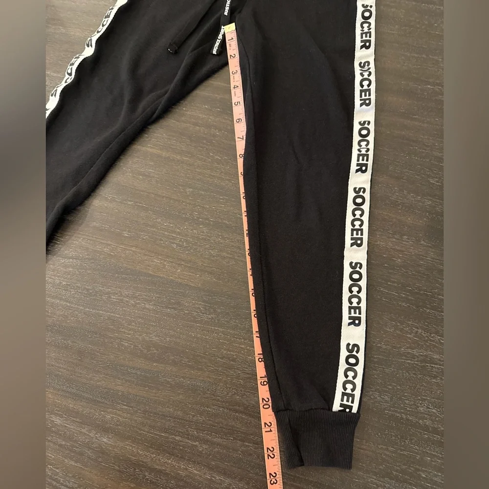 Justice Active Girls 7 Black Soccer Sweatpant Joggers